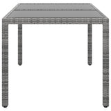 Garden Table 150X90X75 Cm Tempered Glass And Poly Rattan