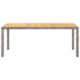 Garden Table 190X90X75 Cm Poly Rattan And Acacia Wood