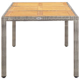 Garden Table 190X90X75 Cm Poly Rattan And Acacia Wood