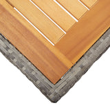 Garden Table 190X90X75 Cm Poly Rattan And Acacia Wood