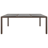 Garden Table With Glass Top 200X150X75 Cm Rattan
