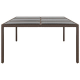 Garden Table With Glass Top 200X150X75 Cm Rattan