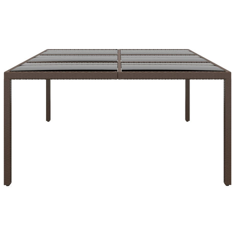 Garden Table With Glass Top 200X150X75 Cm Rattan