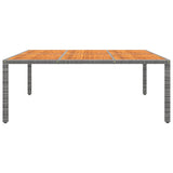Garden Table 200X150X75 Cm Acacia Wood And Poly Rattan