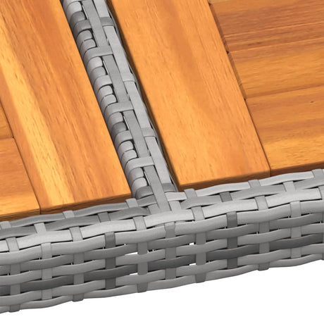 Garden Table 200X150X75 Cm Acacia Wood And Poly Rattan