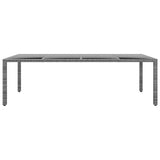 Garden Table 250X100X75 Cm Tempered Glass And Poly Rattan