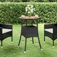 Garden Table Ø60X75 Cm Acacia Wood And Poly Rattan