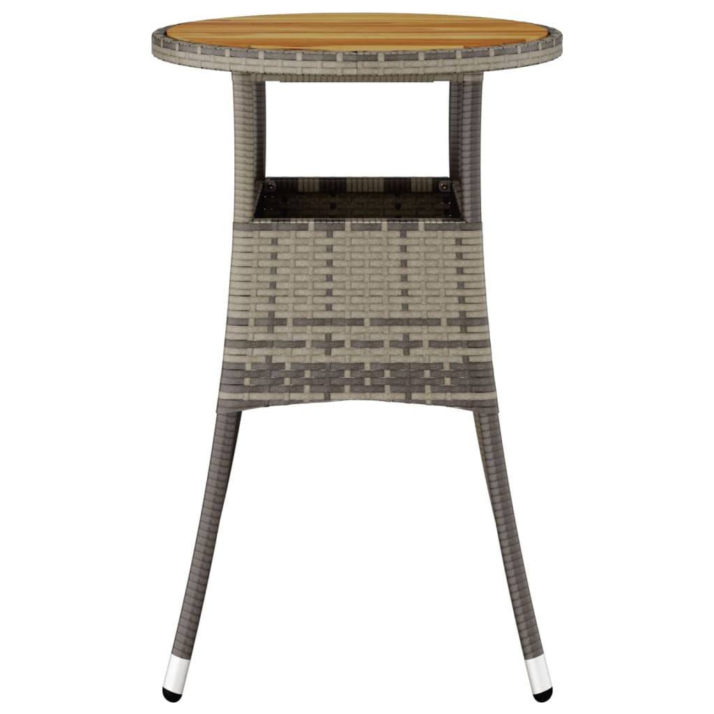Garden Table Ø60X75 Cm Acacia Wood And Poly Rattan