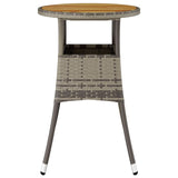 Garden Table Ø60X75 Cm Acacia Wood And Poly Rattan