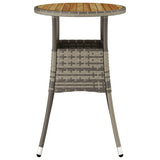 Garden Table Ø60X75 Cm Acacia Wood And Poly Rattan