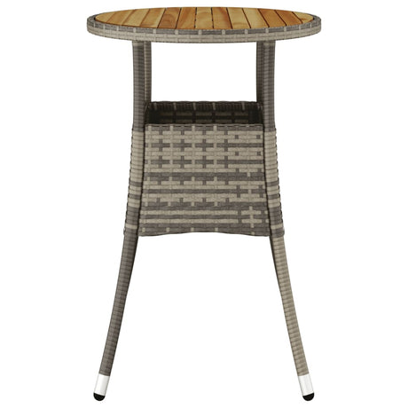 Garden Table Ø60X75 Cm Acacia Wood And Poly Rattan