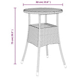 Garden Table Ø60X75 Cm Acacia Wood And Poly Rattan