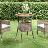 Garden Table Ø60X75 Cm Acacia Wood And Poly Rattan