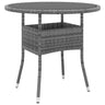 Garden Table Ø80X75 Cm Tempered Glass And Poly Rattan