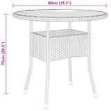 Garden Table Ø80X75 Cm Acacia Wood And Poly Rattan