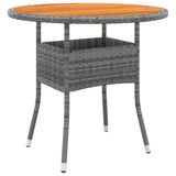 Garden Table Ø80X75 Cm Acacia Wood And Poly Rattan