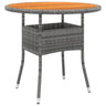 Garden Table Ø80X75 Cm Acacia Wood And Poly Rattan