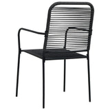 Garden Chairs 4 Pcs Cotton Rope And Steel Black