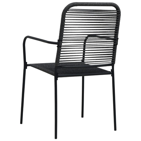 Garden Chairs 4 Pcs Cotton Rope And Steel Black