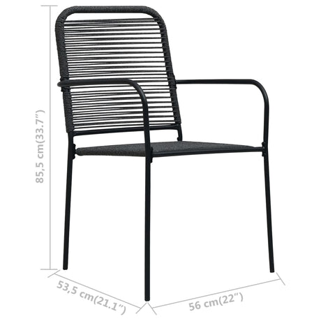 Garden Chairs 4 Pcs Cotton Rope And Steel Black