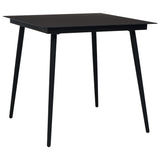 Garden Dining Table Black Steel And Glass