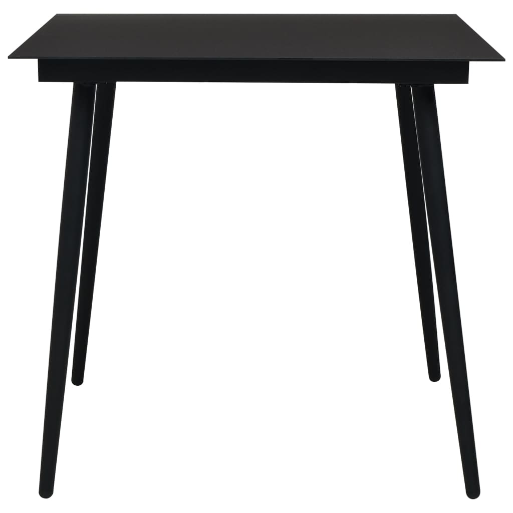 Garden Dining Table Black Steel And Glass