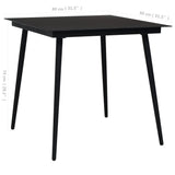 Garden Dining Table Black Steel And Glass