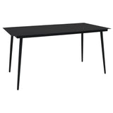 Garden Dining Table Black Steel And Glass