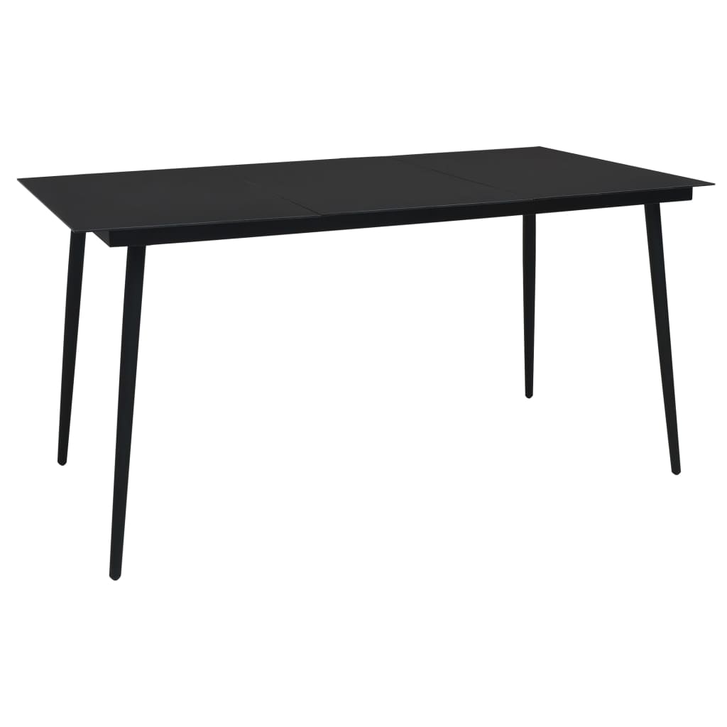Garden Dining Table Black Steel And Glass