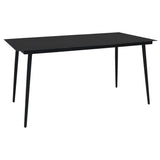 Garden Dining Table Black Steel And Glass