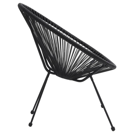 Garden Moon Chairs 2 Pcs Rattan Black
