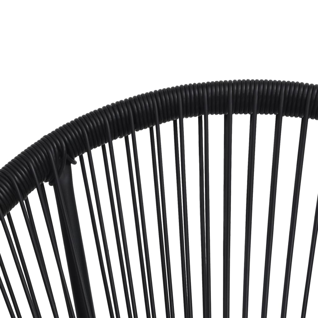 Garden Moon Chairs 2 Pcs Rattan Black