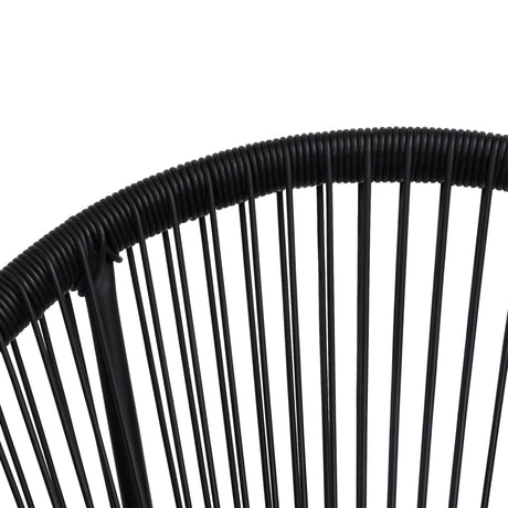 Garden Moon Chairs 2 Pcs Rattan Black