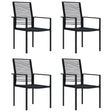 Garden Chairs 4 Pcs Pvc Rattan Black