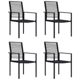 Garden Chairs 4 Pcs Pvc Rattan Black