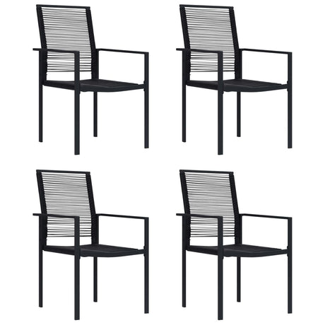 Garden Chairs 4 Pcs Pvc Rattan Black