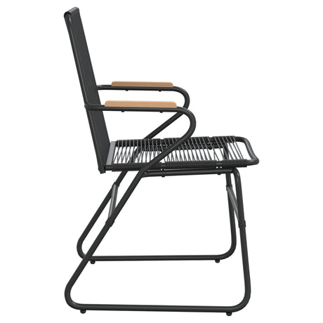 Garden Chairs 2 Pcs Black 58X59X85.5 Cm Pvc Rattan