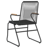 Garden Chairs 2 Pcs Black 58X59X85.5 Cm Pvc Rattan