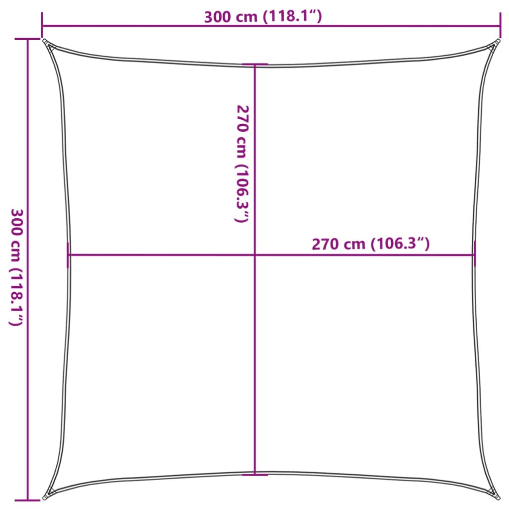 Sunshade Sail 160 g/m² Light Green 3x3 m HDPE