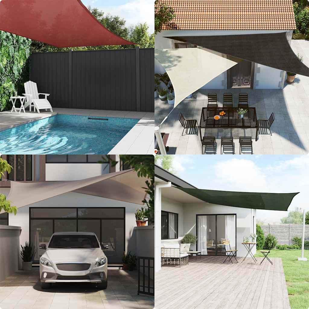 Sunshade Sail 160 g/m² Taupe 6x6x6 m HDPE