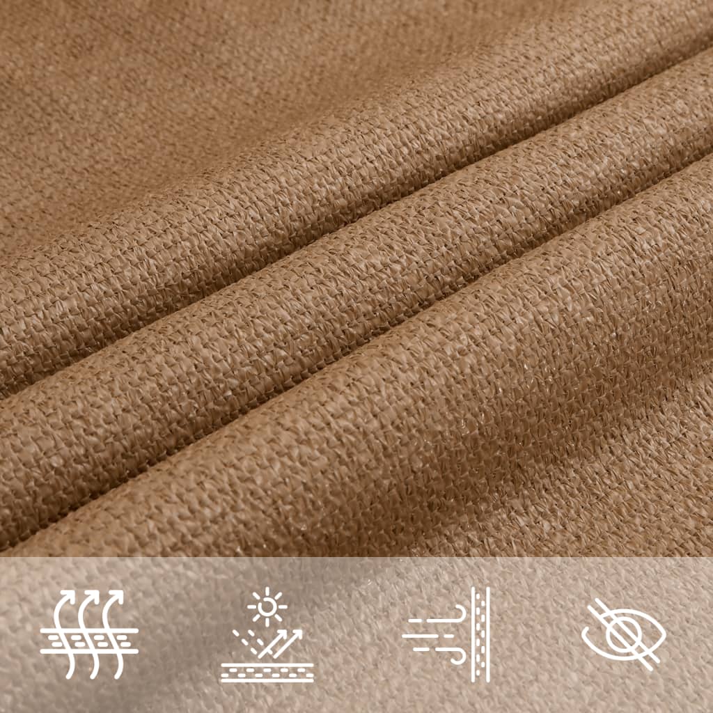 Sunshade Sail 160 g/m² Taupe 6x6x6 m HDPE