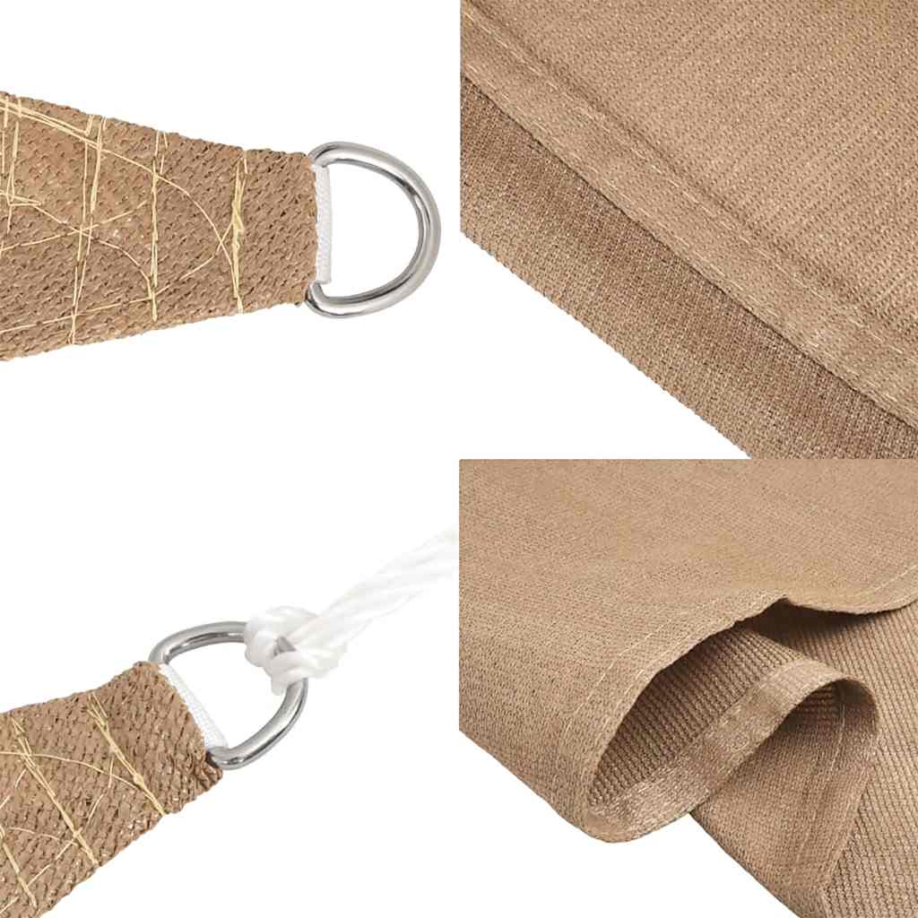 Sunshade Sail 160 g/m² Taupe 6x6x6 m HDPE