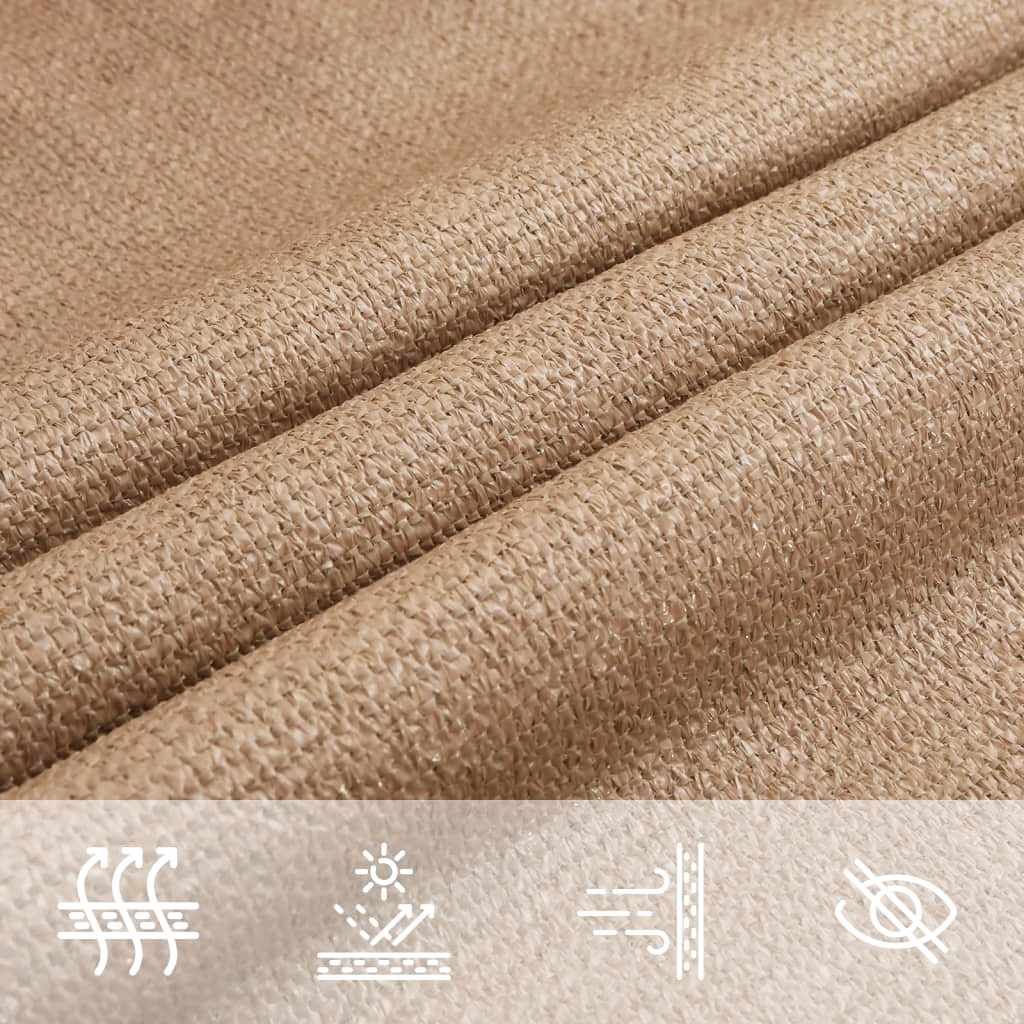 Sunshade Sail 160 g/m² Taupe 6x6x6 m HDPE