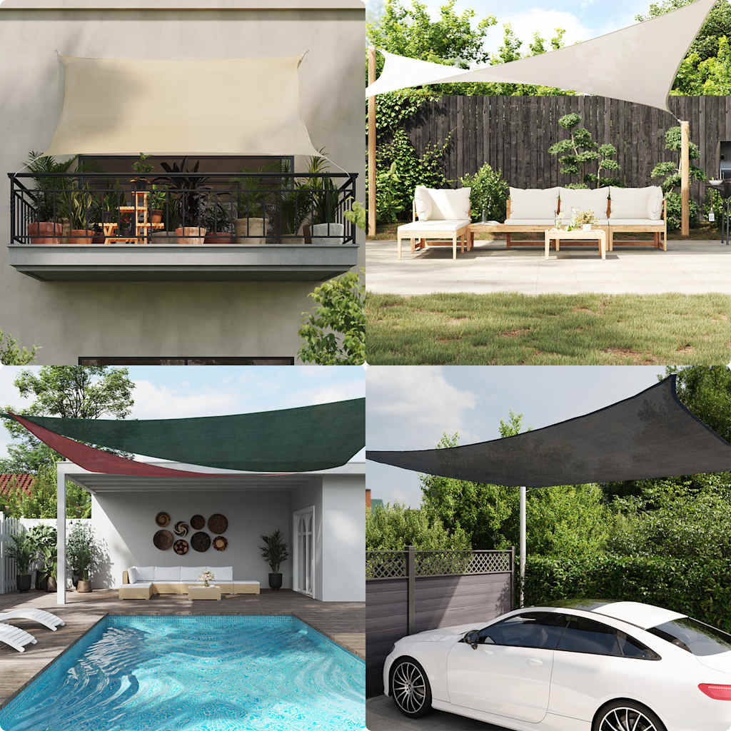 Sunshade Sail 160 g/m² Taupe 6x6x6 m HDPE
