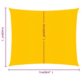 Sunshade Sail 160 g/m² Square Yellow 5x5 m HDPE