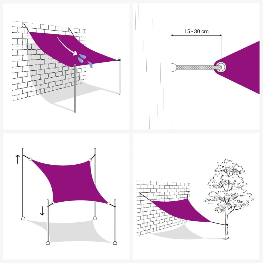 Sunshade Sail 160 g/m² Red 4x6 m HDPE