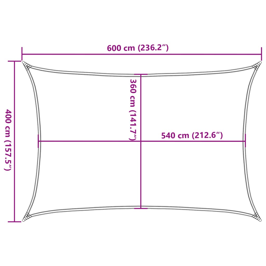 Sunshade Sail 160 g/m² Red 4x6 m HDPE