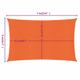 Sunshade Sail 160 g/m² Rectangular Orange 5x7 m HDPE