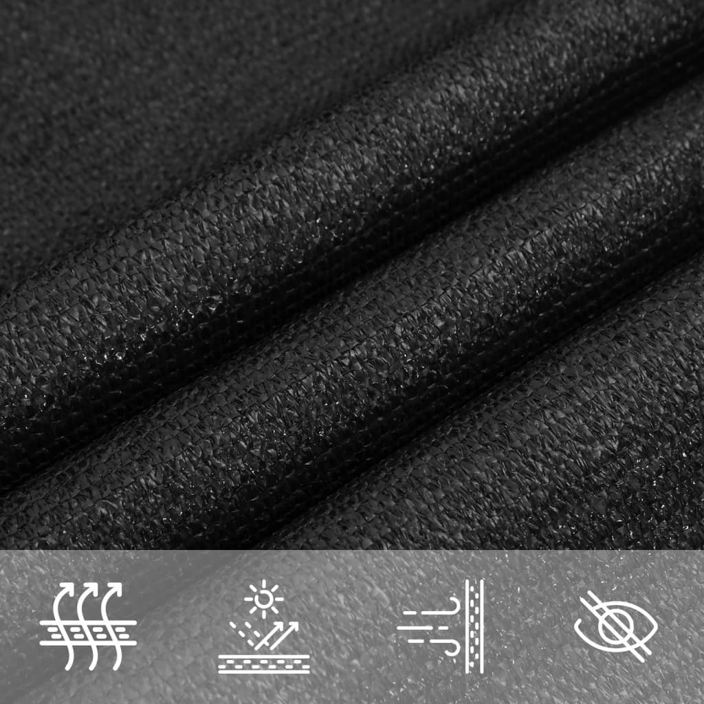 Sunshade Sail 160 g/m² Black 4x4 m HDPE