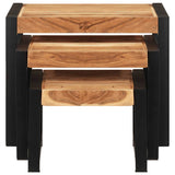 Nesting Tables 3 pcs Solid Wood